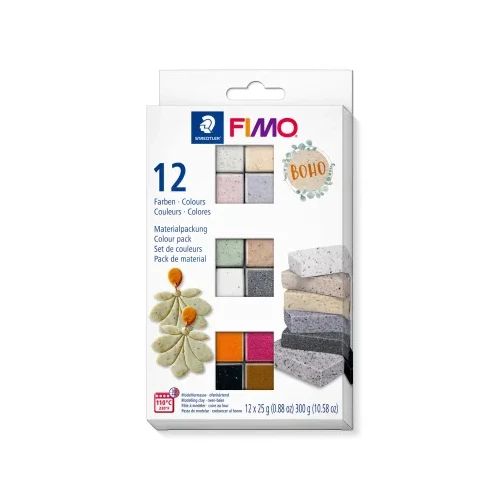 Комплект глина Staedtler Fimo Effect Boho, 12цвята х 25g