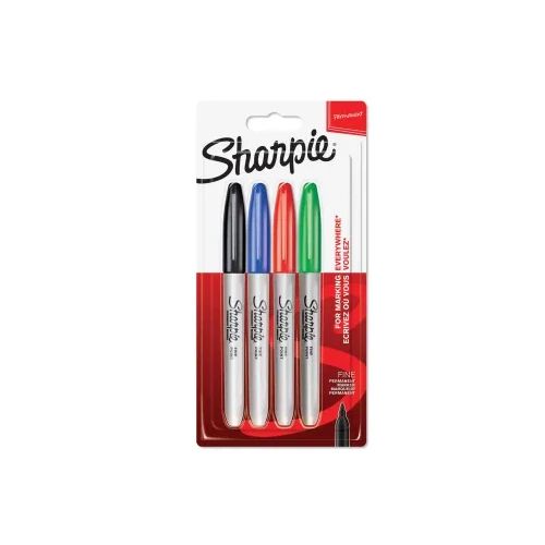Комплект перманентни маркери Sharpie, F, 4 цвята, блистер