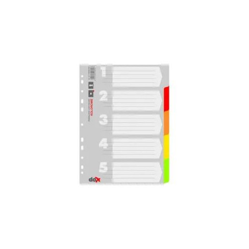 Разделители Office Products А4, картон, 5 цвята