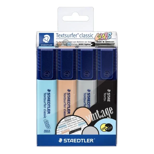 Комплект текстмаркери Staedtler 364, 4 цвята, vintage