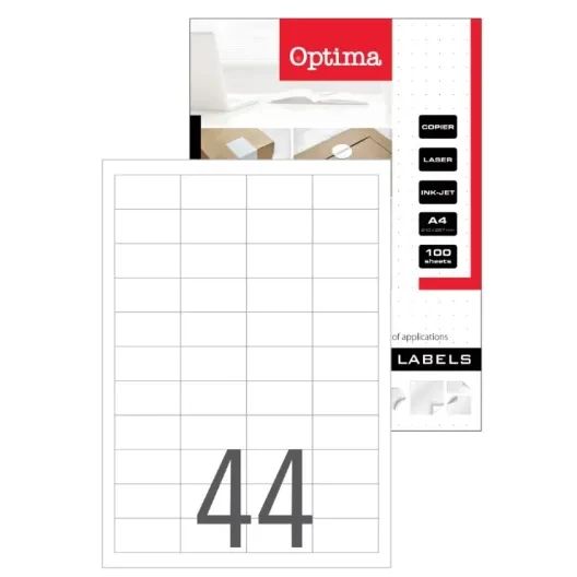 Етикети Optima, 48х25.44mm, 100 листа (4400бр)