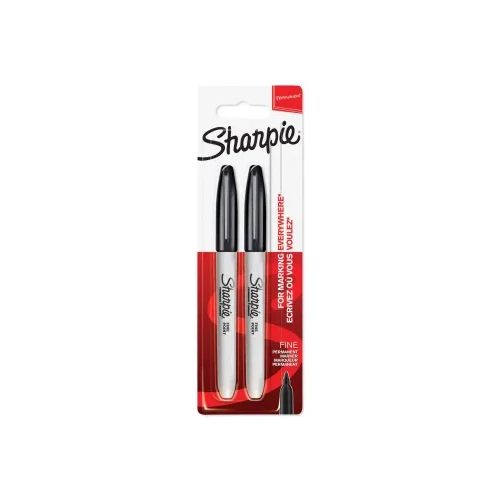 Перманентен маркер Sharpie, F, черен, 2 бр блистер