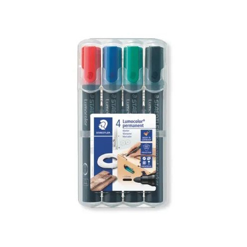 Комплект Маркери Staedtler Lumocolor 352, перм, обли, 4 цв