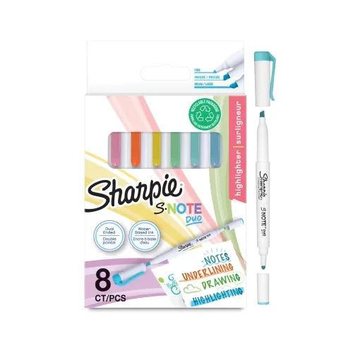 Двувърхи маркери Sharpie S-note, 8 цвята