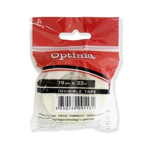 Лепяща лента Optima 19mm x 33m, невидима