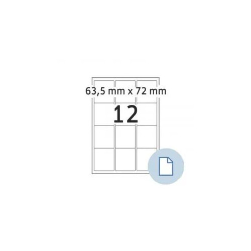 Етикети TopStick 8726, 63.5х72mm, 100л. (1200бр)