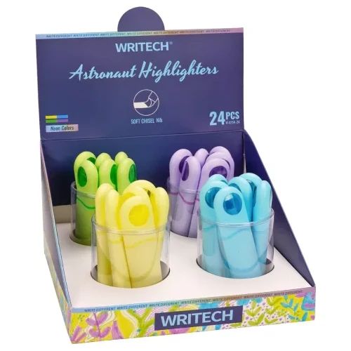 Дисплей текстмаркери Writech Astronaut Pastel, 24 броя