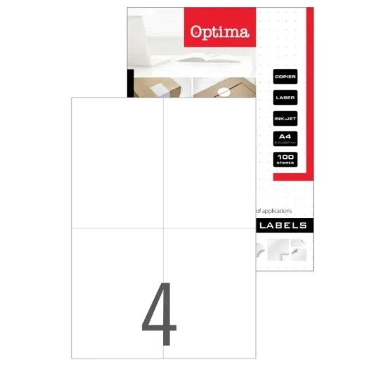Етикети Optima, 105х148mm, 100л. (400бр)