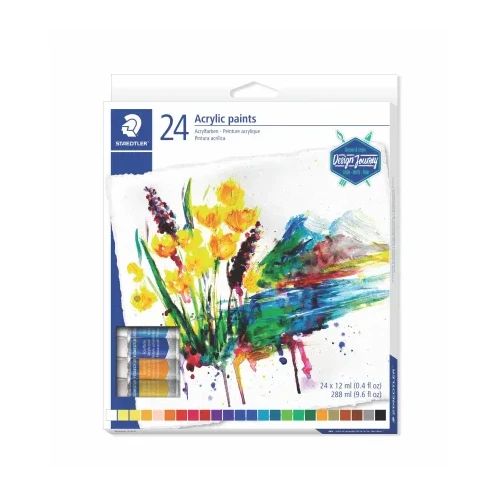 Акрилни бои Staedtler Design Journey , 24 цвята x 12ml