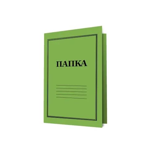 Папка цветен картон, 250g, с машинка, зелена