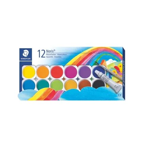 Акварелни боички Staedtler Noris 888, 12 цвята в кутия