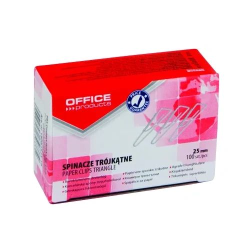 Кламери Office Products, триъгълни, 25mm, опаковка 100