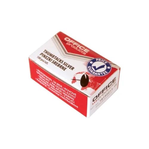 Кабари Office Products, 8mm, сребристи, опаковка 100