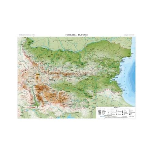 Стенна карта на България 1:1 000 000, 58.8х54cm