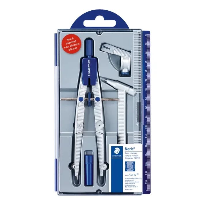 Комплект пергел Staedtler Noris 550 02 с графити, адаптор и удължител