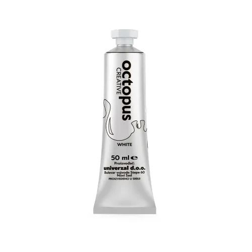 Темперна боя Octopus, в тубичка 50 ml, бяла