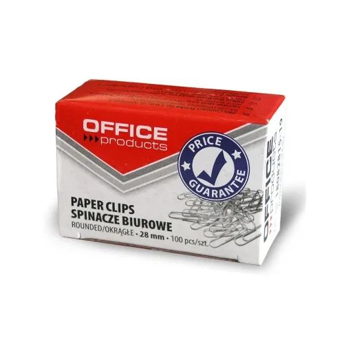 Кламери Office Products, заоблен връх, 28mm, опаковка 100