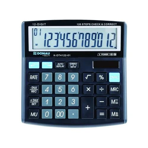 Настолен калкулатор Donau Tech 4122, 12 разреден, черен