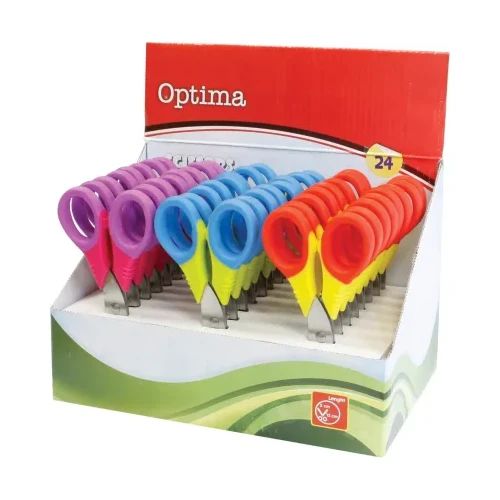 Дисплей детски ножици Optima, 13.5cm, 24 броя