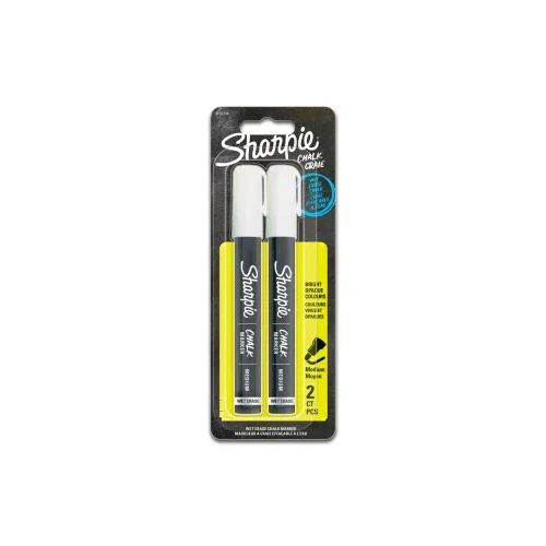 Тебеширен маркер Sharpie, бл.2, бял