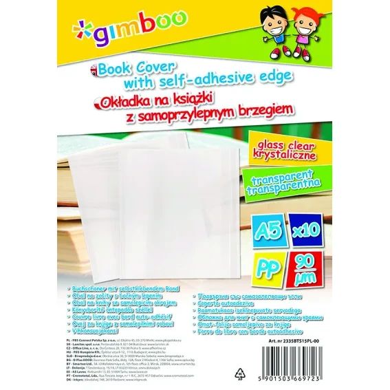 Подвързия Gimboo, СЗЛ ъгли, 25х46cm, 90 микрона, опаковка 10