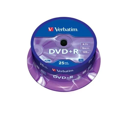 DVD+R Verbatim 4.7GB 16x, опаковка 25 на шпиндел