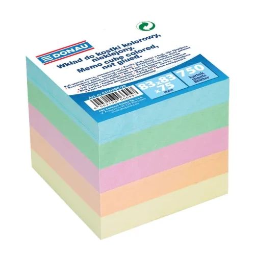 Куб Donau цветни листчета 85х85х85mm, 750 бр, неподлепени