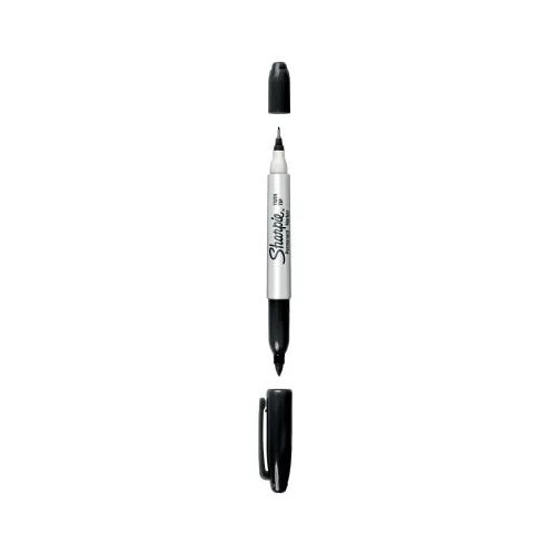 Перманентен маркер Sharpie Twin Tip, двувърх,черен