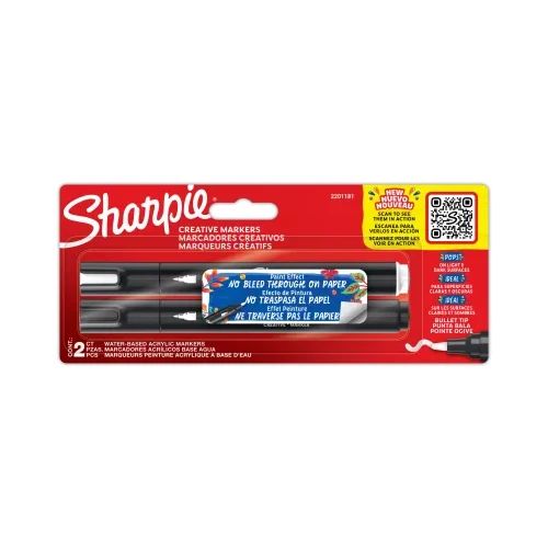 Комплект маркери Sharpie Acrylic, 2 цвята, блистер