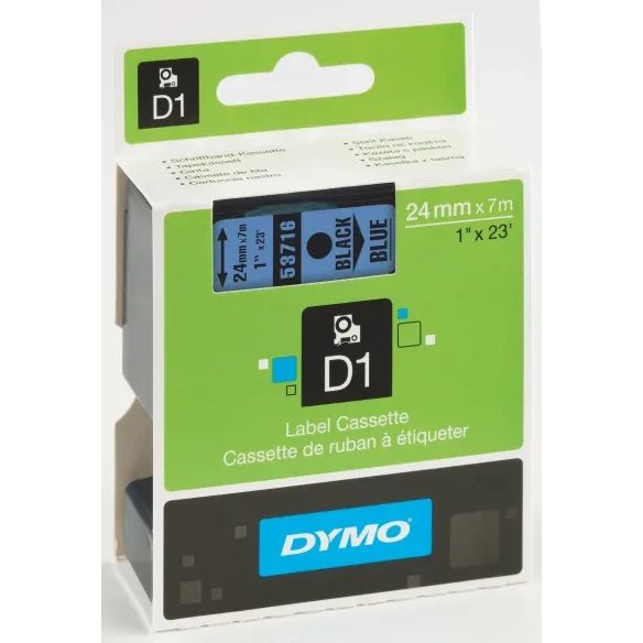 Етикети Dymo D1 Stand,24mmх7m,чер текст/червен фон