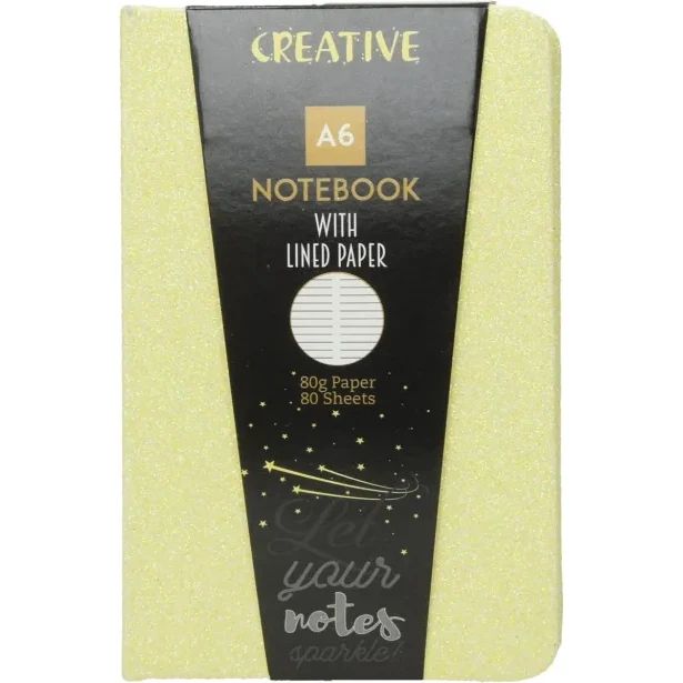 Бележник Creative Glitter, A6, 80л, асорти