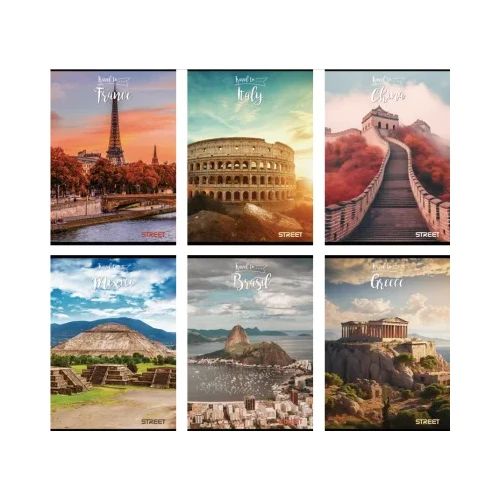 Тетрадка с телчета А4, 60 листа, ШР, БГ, Travel To
