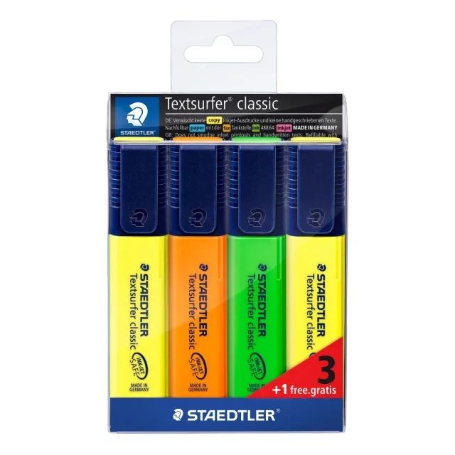 Комплект текстмаркери Staedtler 364, 3+1 броя