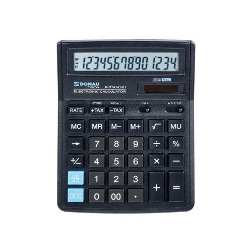 Настолен калкулатор Donau Tech 4141, 14 разряда, черен