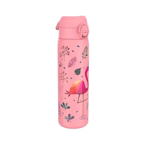 Бутилка за вода Ion8 Print, метална, 600ml, Flamingo