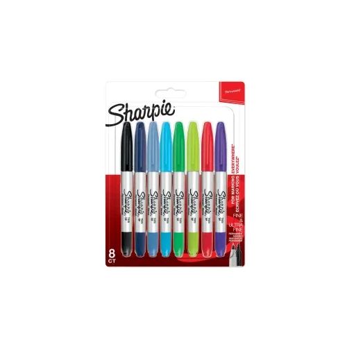 Комплект перманентни маркери Sharpie Twin Tip, 8 цвята, блистер