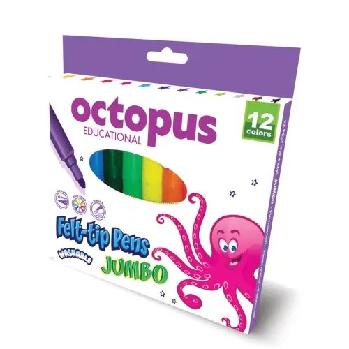 Флумастри Octopus Jumbo, 12 цвята