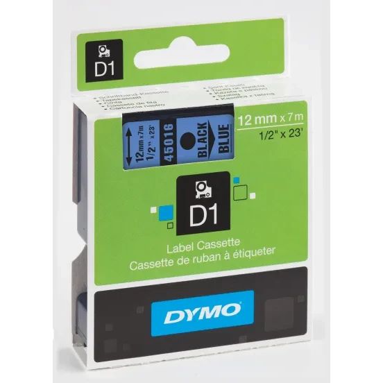 Етикети Dymo D1 Stand,12mmх7m,черв текст/прозр фон