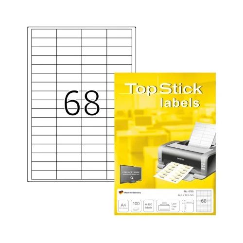 Етикети TopStick 8729, 48.5х16.9mm, 100л.(6800бр)