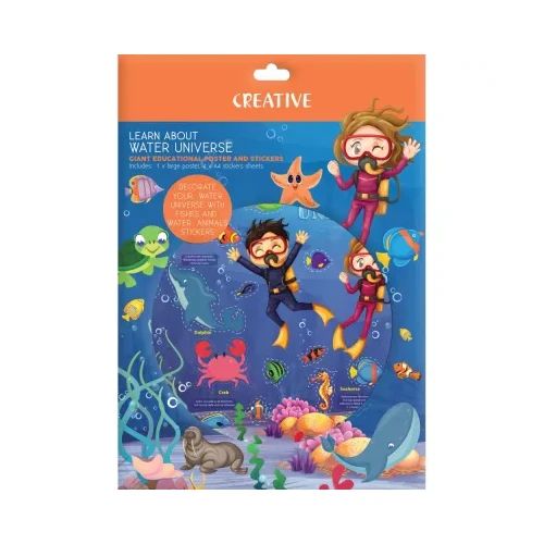 Комплект плакат със стикери Creative, Sea