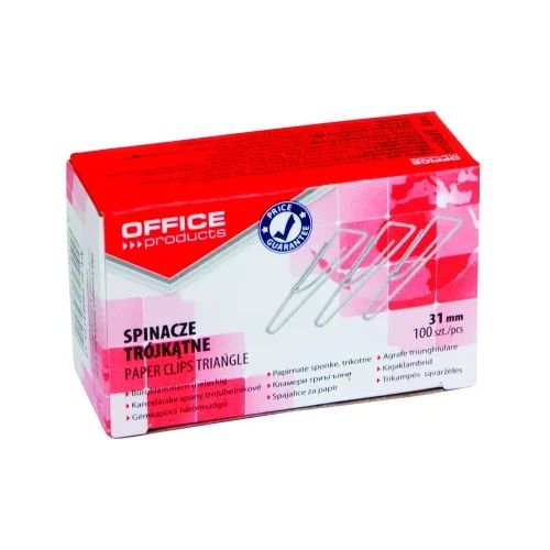 Кламери Office Products, триъгълни, 31mm, опаковка 100
