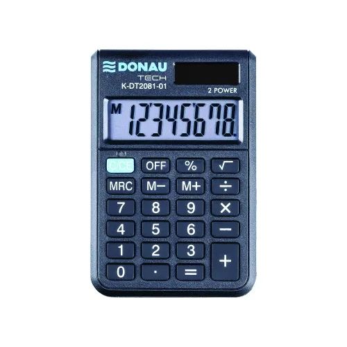 Джобен калкулатор Donau Tech, 8 разряда, черен