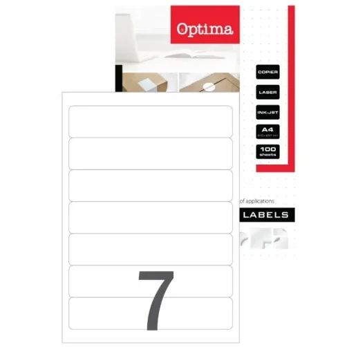 Етикети Optima, 192х38mm, 100л. (700бр)