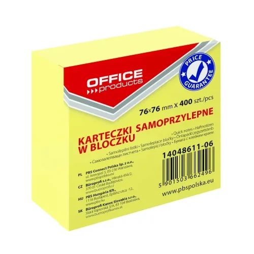Куб Office Products самоз.лист. 76х76, 400л, жълти
