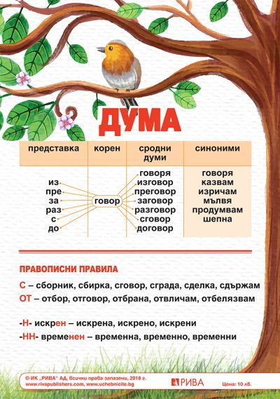 Табло по български език за 3. клас