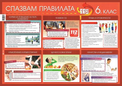табло Спазвам правилата 6. клас