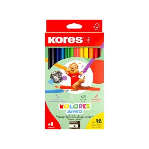 Цветни моливи Kores Jumbo 12цв