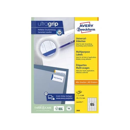 Етикети Avery 38/21.2 A4 65ет 100л