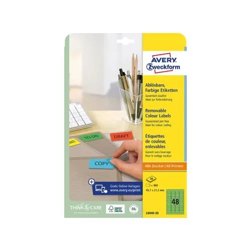 Етикети Avery отл.45.7/21.2 48ет 20л злн