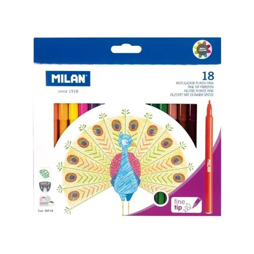 Флумастери MILAN Fine 06F18 18 цвята